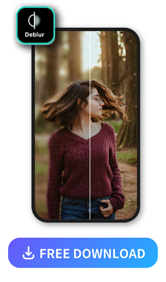 a woman photo being deblurred by PhotoDIrector